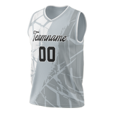 Custom Unisex Gray & Silver Pattern Basketball Jersey BS0000210304