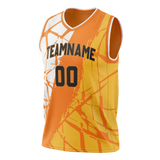 Custom Unisex Yellow & Gold Pattern Basketball Jersey BS0000211213