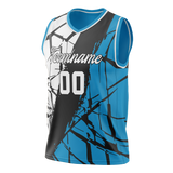 Custom Unisex Blue & Black Pattern Basketball Jersey BS0000212001