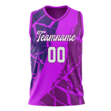 Custom Unisex Dark Purple & Purple Pattern Basketball Jersey BS0000212223