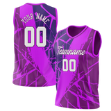 Custom Unisex Dark Purple & Purple Pattern Basketball Jersey BS0000212223