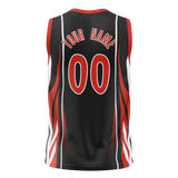 Custom Unisex Black & Red Pattern Basketball Jersey BS0000220109