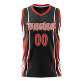 Custom Unisex Black & Red Pattern Basketball Jersey BS0000220109