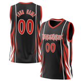 Custom Unisex Black & Red Pattern Basketball Jersey