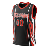 Custom Unisex Black & Red Pattern Basketball Jersey BS0000220109