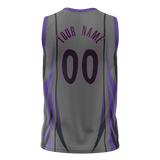 Custom Unisex Gray & Purple Pattern Basketball Jersey BS0000220323