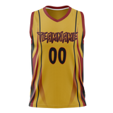 Custom Unisex Gold & Maroon Pattern Basketball Jersey BS0000221308