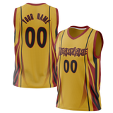 Custom Unisex Gold & Maroon Pattern Basketball Jersey