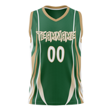 Custom Unisex Kelly Green & Cream Pattern Basketball Jersey BS0000221505