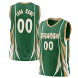 Custom Unisex Kelly Green & Cream Pattern Basketball Jersey