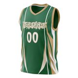 Custom Unisex Kelly Green & Cream Pattern Basketball Jersey BS0000221505