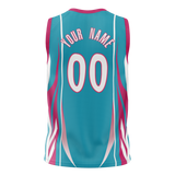 Custom Unisex Teal & Pink Pattern Basketball Jersey BS0000221725