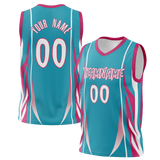 Custom Unisex Teal & Pink Pattern Basketball Jersey