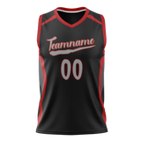 Custom Unisex Black & Red Pattern Basketball Jersey BS0000230109