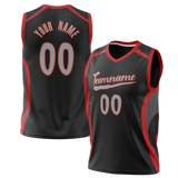 Custom Unisex Black & Red Pattern Basketball Jersey BS0000230109