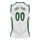 Custom Unisex White & Kelly Green Pattern Basketball Jersey BS0000230215