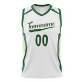 Custom Unisex White & Kelly Green Pattern Basketball Jersey BS0000230215