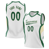 Custom Unisex White & Kelly Green Pattern Basketball Jersey