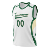 Custom Unisex White & Kelly Green Pattern Basketball Jersey BS0000230215