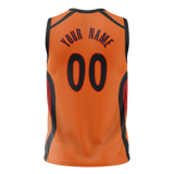 Custom Unisex Light Orange & Black Pattern Basketball Jersey BS0000231101