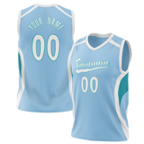 Custom Unisex Light Blue & White Pattern Basketball Jersey