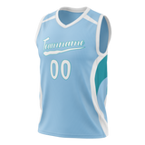 Custom Unisex Light Blue & White Pattern Basketball Jersey BS0000232102