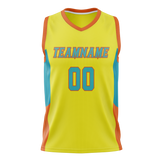 Custom Unisex Yellow & Light Orange Pattern Basketball Jersey BS0000241211