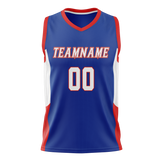 Custom Unisex Royal Blue & Red Pattern Basketball Jersey BS0000241909