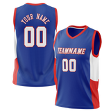 Custom Unisex Royal Blue & Red Pattern Basketball Jersey