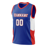 Custom Unisex Royal Blue & Red Pattern Basketball Jersey BS0000241909