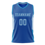 Custom Unisex Blue & Light Blue Pattern Basketball Jersey BS0000242021