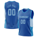 Custom Unisex Blue & Light Blue Pattern Basketball Jersey