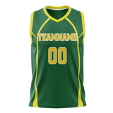 Custom Unisex Kelly Green & Yellow Pattern Basketball Jersey BS0000251512