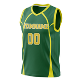 Custom Unisex Kelly Green & Yellow Pattern Basketball Jersey BS0000251512