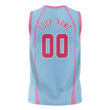 Custom Unisex Light Blue & Pink Pattern Basketball Jersey BS0000252125