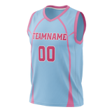 Custom Unisex Light Blue & Pink Pattern Basketball Jersey BS0000252125