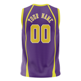 Custom Unisex Purple & Yellow Pattern Basketball Jersey BS0000252312