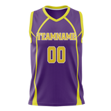 Custom Unisex Purple & Yellow Pattern Basketball Jersey BS0000252312