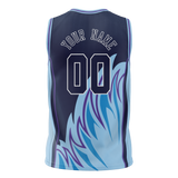 Custom Unisex Black & Light Blue Pattern Basketball Jersey BS0000260121