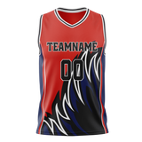 Custom Unisex Red & Black Pattern Basketball Jersey BS0000260901