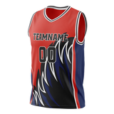 Custom Unisex Red & Black Pattern Basketball Jersey BS0000260901