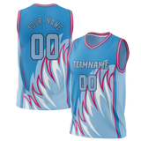 Custom Unisex Blue & Light Blue Pattern Basketball Jersey