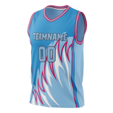 Custom Unisex Blue & Light Blue Pattern Basketball Jersey BS0000262021