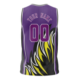 Custom Unisex Purple & Black Pattern Basketball Jersey BS0000262301