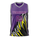 Custom Unisex Purple & Black Pattern Basketball Jersey BS0000262301