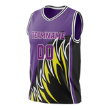 Custom Unisex Purple & Black Pattern Basketball Jersey BS0000262301