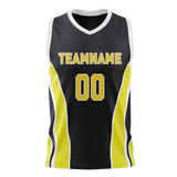 Custom Unisex Black & Yellow Pattern Basketball Jersey BS0000270112