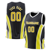 Custom Unisex Black & Yellow Pattern Basketball Jersey BS0000270112