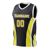 Custom Unisex Black & Yellow Pattern Basketball Jersey BS0000270112