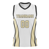 Custom Unisex White & Cream Pattern Basketball Jersey BS0000270205